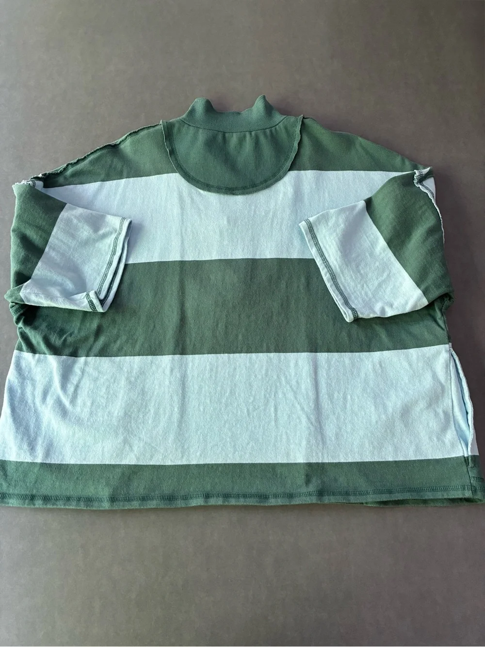 Free People Movement Retro Rugby Striped Pullover & Shorts Set Heritage Green - Picture 6 of 11